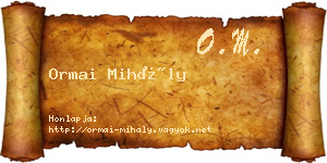 Ormai Mihály névjegykártya
