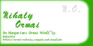 mihaly ormai business card